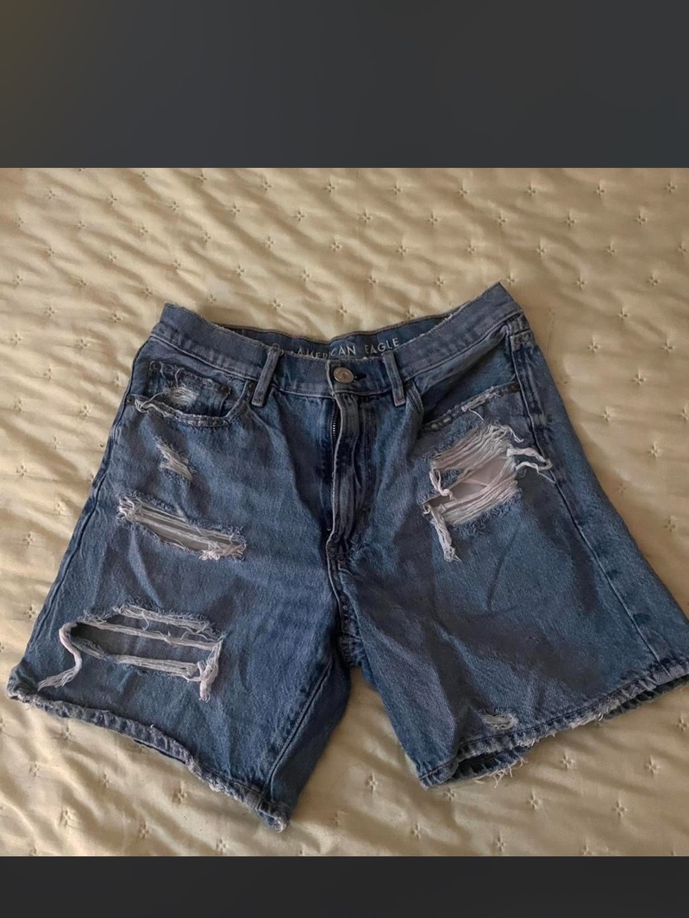 American Eagle Outfitters Distressed Blue Jean Shorts